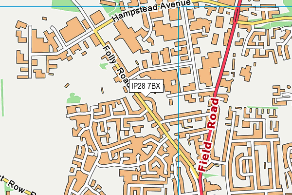 IP28 7BX map - OS VectorMap District (Ordnance Survey)