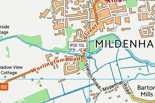 IP28 7DL map - OS VectorMap District (Ordnance Survey)