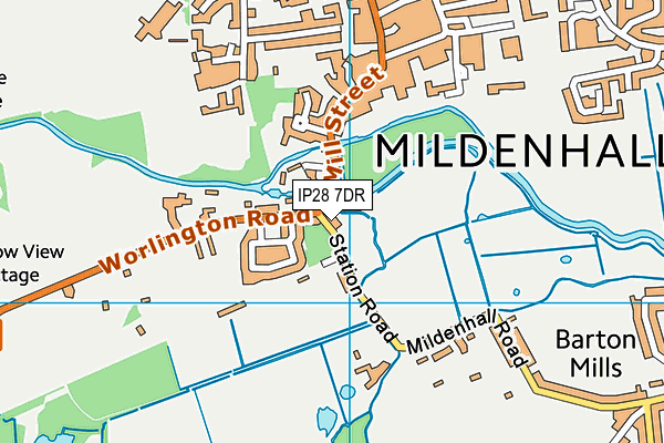 IP28 7DR map - OS VectorMap District (Ordnance Survey)