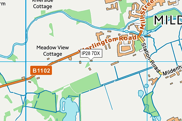 IP28 7DX map - OS VectorMap District (Ordnance Survey)