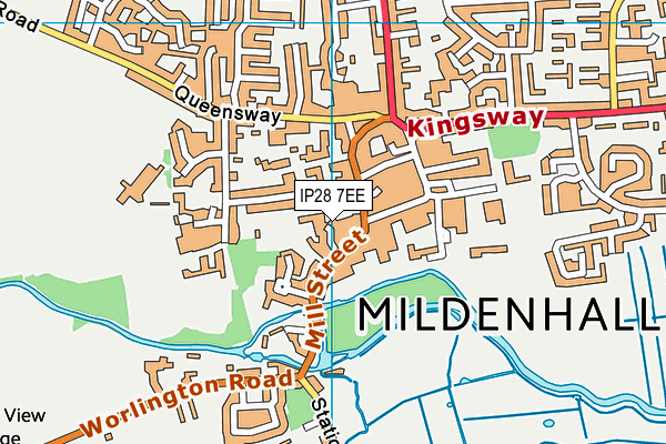 IP28 7EE map - OS VectorMap District (Ordnance Survey)