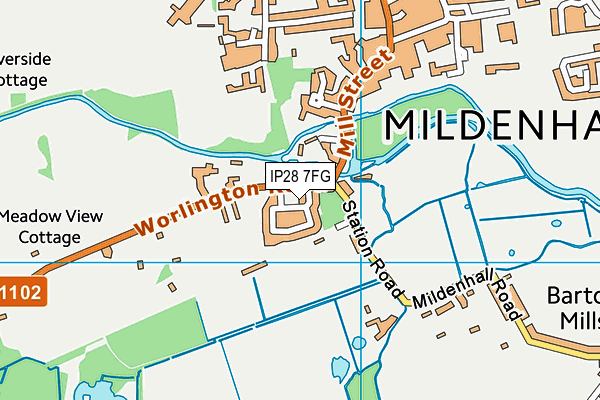 IP28 7FG map - OS VectorMap District (Ordnance Survey)