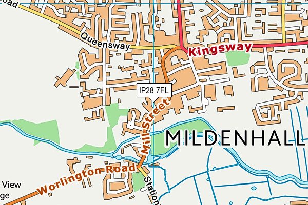 IP28 7FL map - OS VectorMap District (Ordnance Survey)