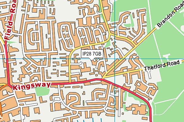 IP28 7GB map - OS VectorMap District (Ordnance Survey)