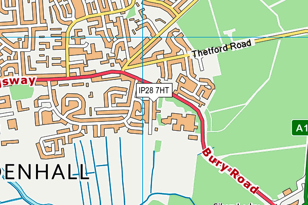 Mildenhall College Academy (Closed) map (IP28 7HT) - OS VectorMap District (Ordnance Survey)