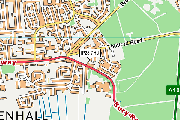 IP28 7HU map - OS VectorMap District (Ordnance Survey)