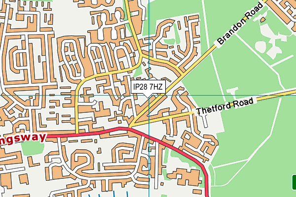 IP28 7HZ map - OS VectorMap District (Ordnance Survey)