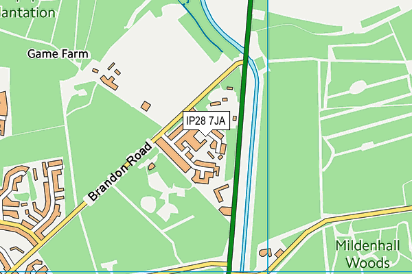 IP28 7JA map - OS VectorMap District (Ordnance Survey)