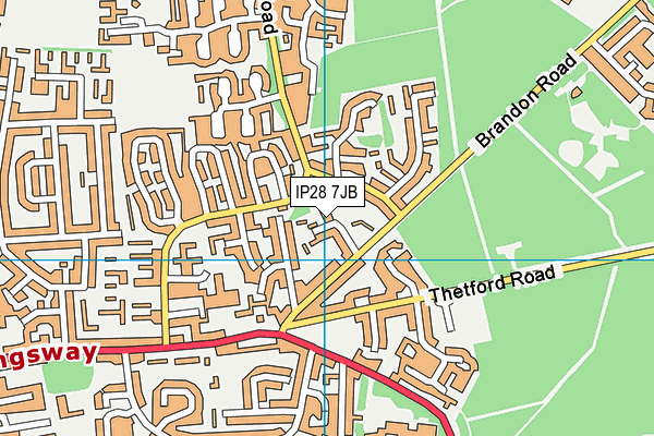 IP28 7JB map - OS VectorMap District (Ordnance Survey)