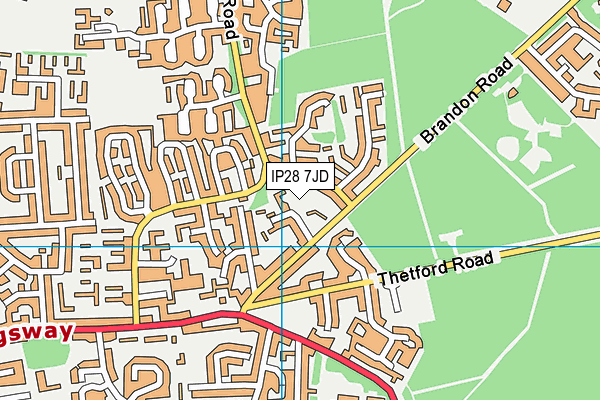 IP28 7JD map - OS VectorMap District (Ordnance Survey)