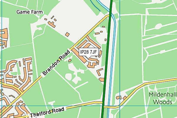 IP28 7JF map - OS VectorMap District (Ordnance Survey)