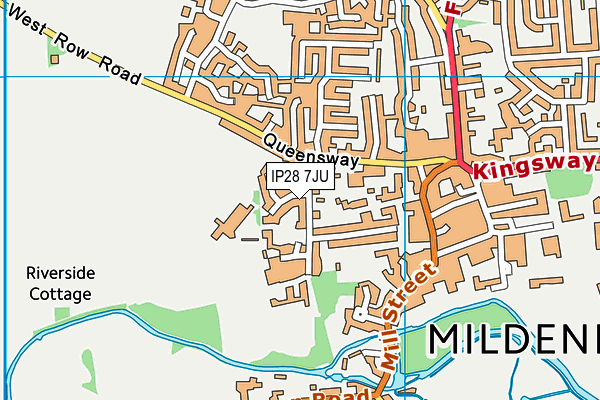 Mildenhall Cricket Club map (IP28 7JU) - OS VectorMap District (Ordnance Survey)