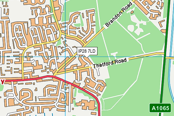 IP28 7LD map - OS VectorMap District (Ordnance Survey)