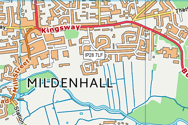 IP28 7LF map - OS VectorMap District (Ordnance Survey)