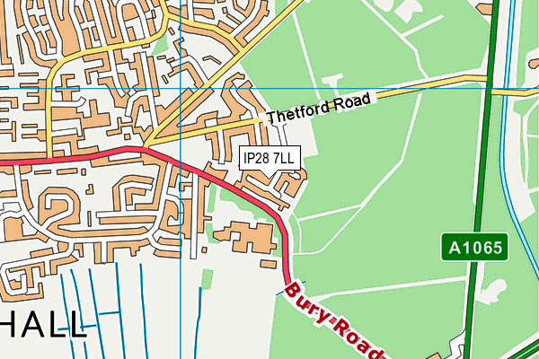IP28 7LL map - OS VectorMap District (Ordnance Survey)