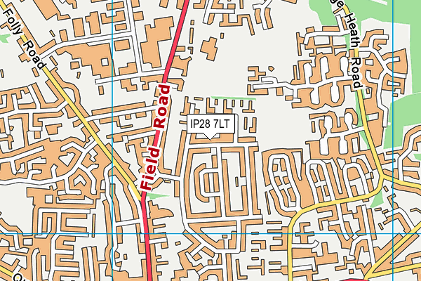 IP28 7LT map - OS VectorMap District (Ordnance Survey)