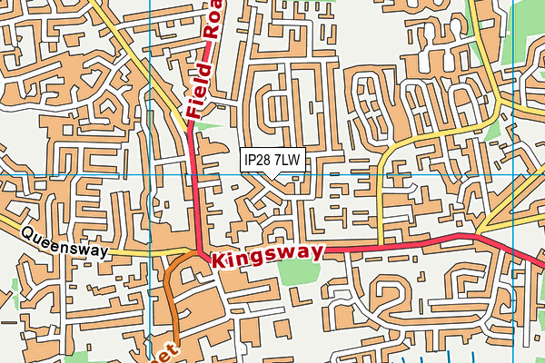 IP28 7LW map - OS VectorMap District (Ordnance Survey)