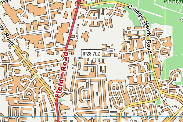IP28 7LZ map - OS VectorMap District (Ordnance Survey)