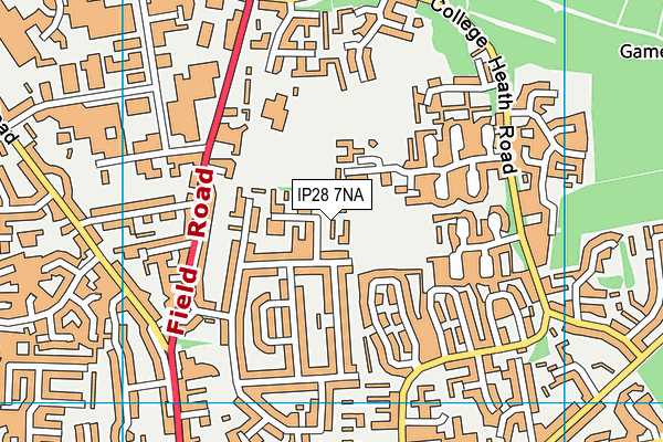 IP28 7NA map - OS VectorMap District (Ordnance Survey)