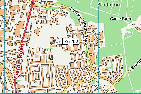 IP28 7NU map - OS VectorMap District (Ordnance Survey)