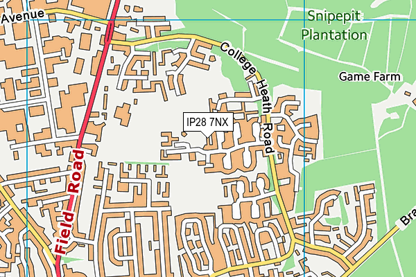 IP28 7NX map - OS VectorMap District (Ordnance Survey)
