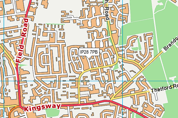 IP28 7PB map - OS VectorMap District (Ordnance Survey)