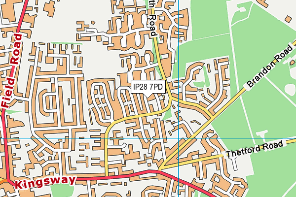 IP28 7PD map - OS VectorMap District (Ordnance Survey)