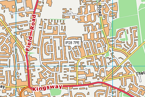 IP28 7PE map - OS VectorMap District (Ordnance Survey)