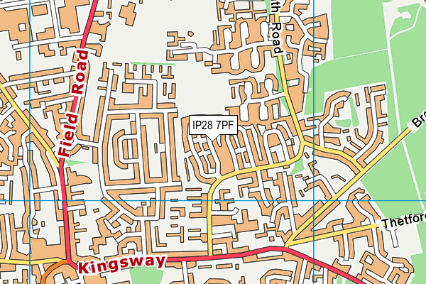 IP28 7PF map - OS VectorMap District (Ordnance Survey)