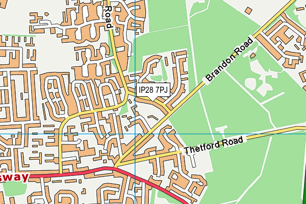 IP28 7PJ map - OS VectorMap District (Ordnance Survey)