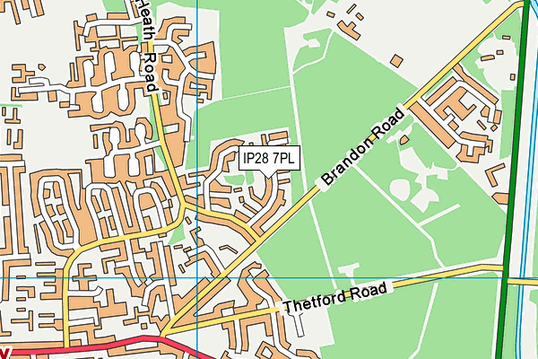 IP28 7PL map - OS VectorMap District (Ordnance Survey)