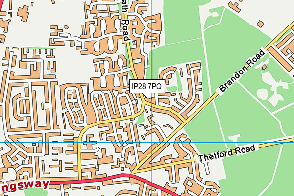 IP28 7PQ map - OS VectorMap District (Ordnance Survey)