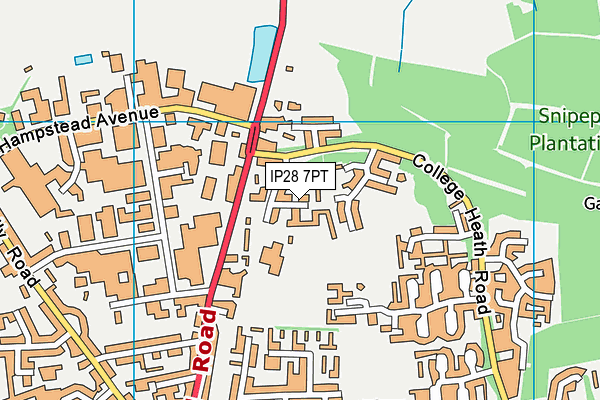 College Heath Middle School (Closed) map (IP28 7PT) - OS VectorMap District (Ordnance Survey)