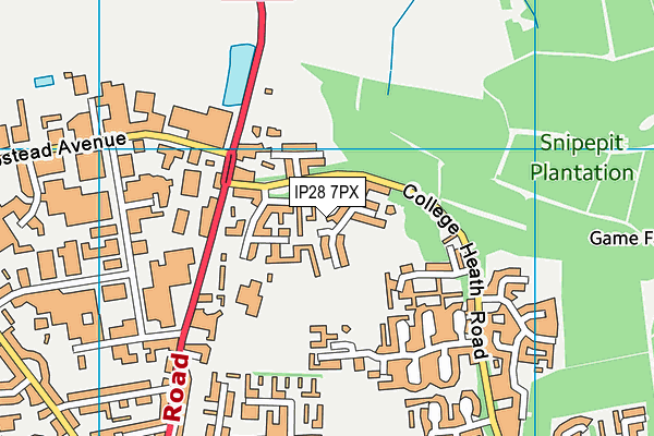 IP28 7PX map - OS VectorMap District (Ordnance Survey)