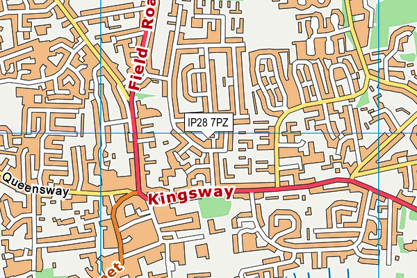 IP28 7PZ map - OS VectorMap District (Ordnance Survey)