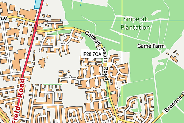 IP28 7QA map - OS VectorMap District (Ordnance Survey)