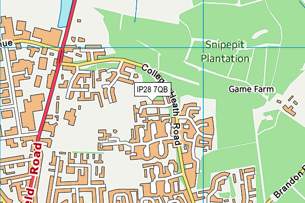 IP28 7QB map - OS VectorMap District (Ordnance Survey)