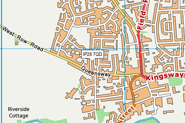 IP28 7QD map - OS VectorMap District (Ordnance Survey)