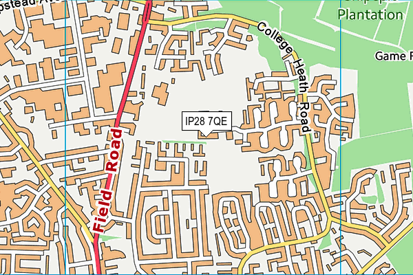 IP28 7QE map - OS VectorMap District (Ordnance Survey)