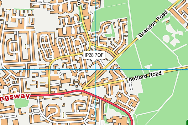 IP28 7QF map - OS VectorMap District (Ordnance Survey)