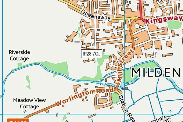 IP28 7QJ map - OS VectorMap District (Ordnance Survey)