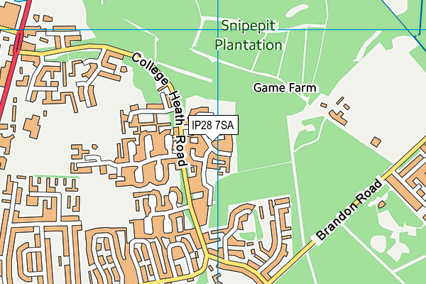 IP28 7SA map - OS VectorMap District (Ordnance Survey)