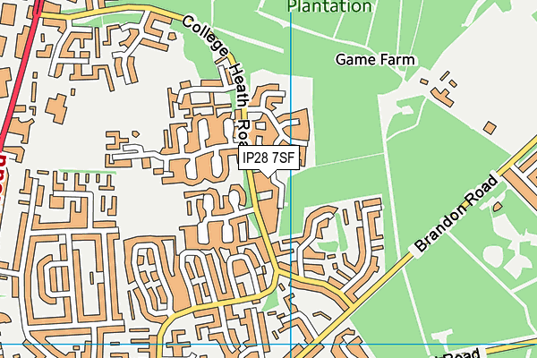 IP28 7SF map - OS VectorMap District (Ordnance Survey)