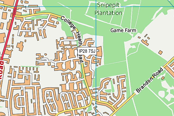 IP28 7SJ map - OS VectorMap District (Ordnance Survey)