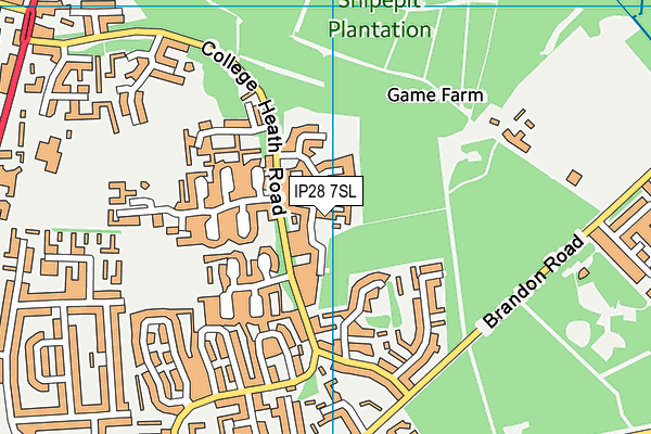 IP28 7SL map - OS VectorMap District (Ordnance Survey)