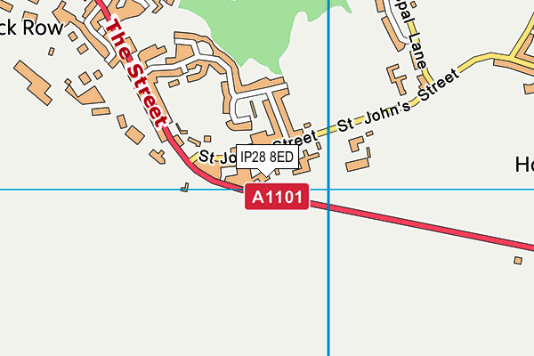 IP28 8ED map - OS VectorMap District (Ordnance Survey)