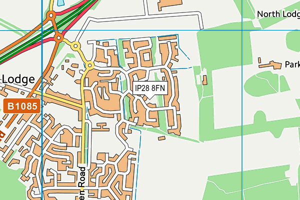 IP28 8FN map - OS VectorMap District (Ordnance Survey)