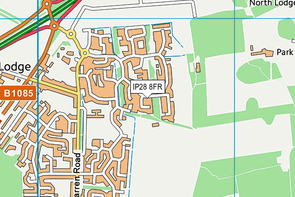 IP28 8FR map - OS VectorMap District (Ordnance Survey)