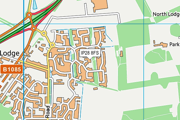 IP28 8FS map - OS VectorMap District (Ordnance Survey)