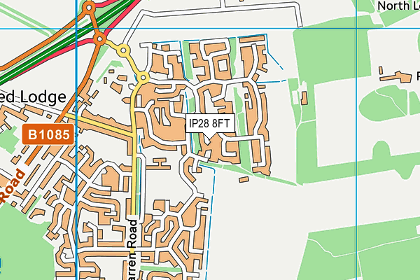 IP28 8FT map - OS VectorMap District (Ordnance Survey)